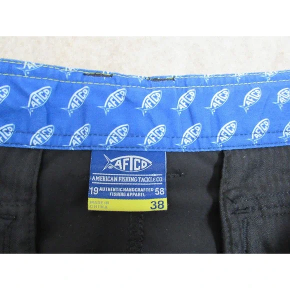 AFTCO Mens Hybrid Fishing Shorts Black AFTECH Quick Dry Performance Size 38 - Picture 4 of 8